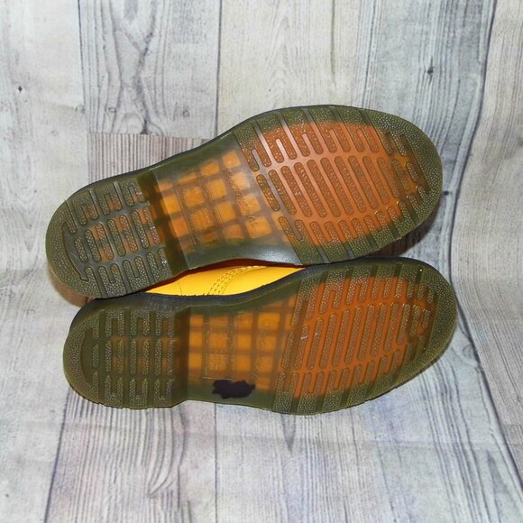 DR. MARTENS 1460 Smooth Yellow Leather Boots Womens Size 8 - Picture 2 of 7